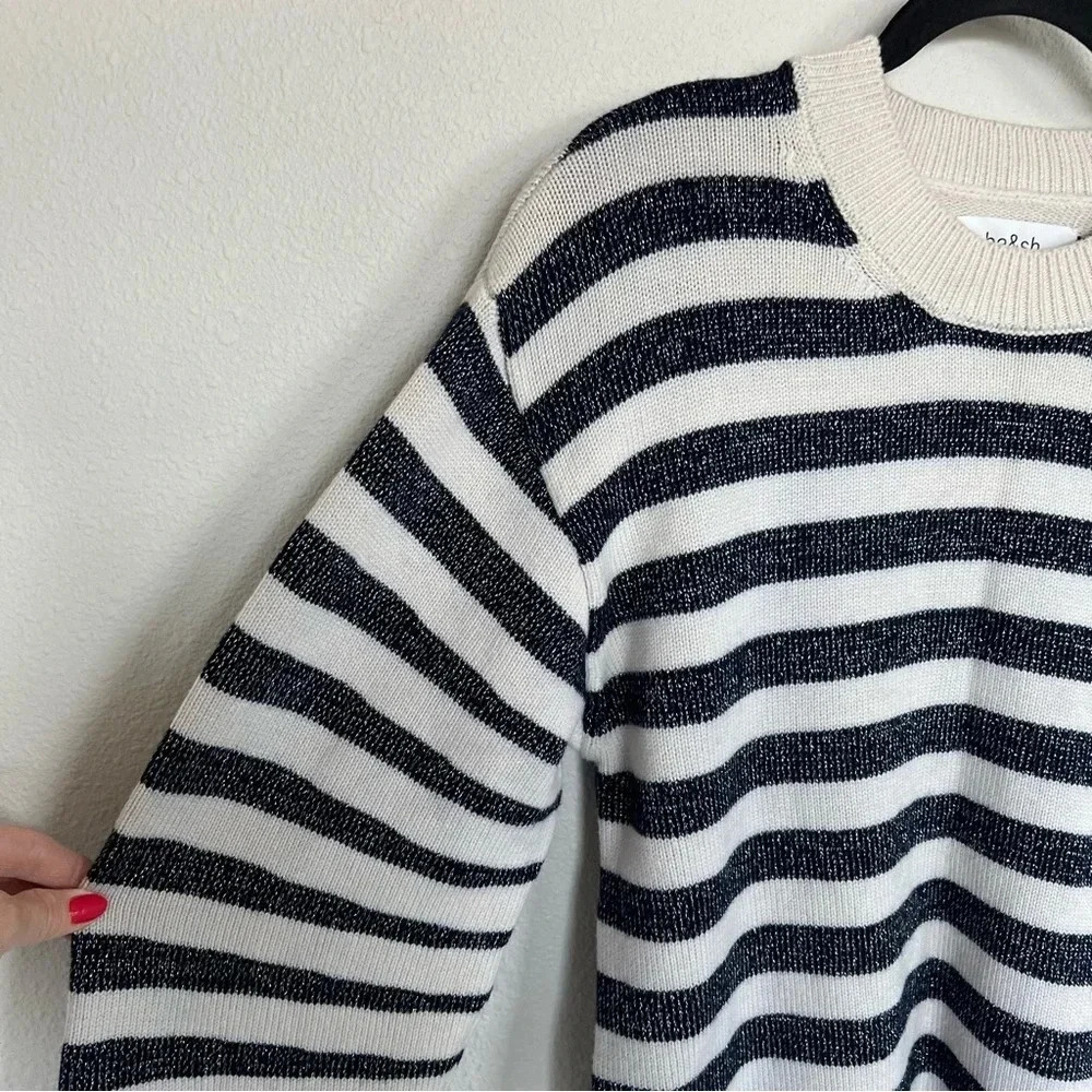 NWOT BA&SH Sunday Striped Wool Jumper Pullover Sweater Ecume Casual Women’s 8 - Picture 7 of 13